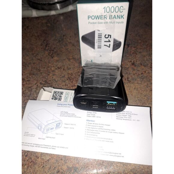NIB-10000 Portable Charger, 10,000mAh Power Bank, Ultra-Compact Battery Pack - Picture 1 of 7